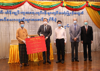 中技公司缅甸LNG快速发电项目当地项目公司向缅方捐赠防疫物资
